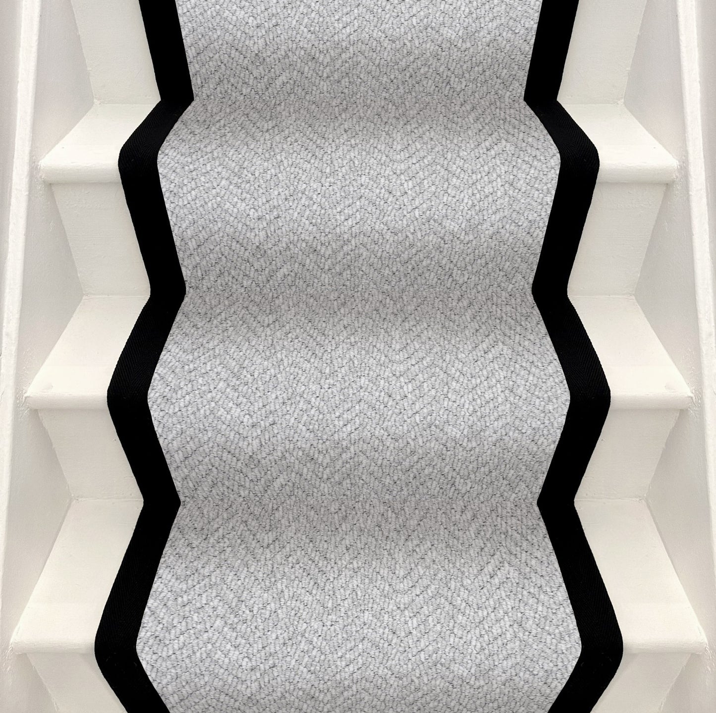 Herringbone Stair Runner - Black Border