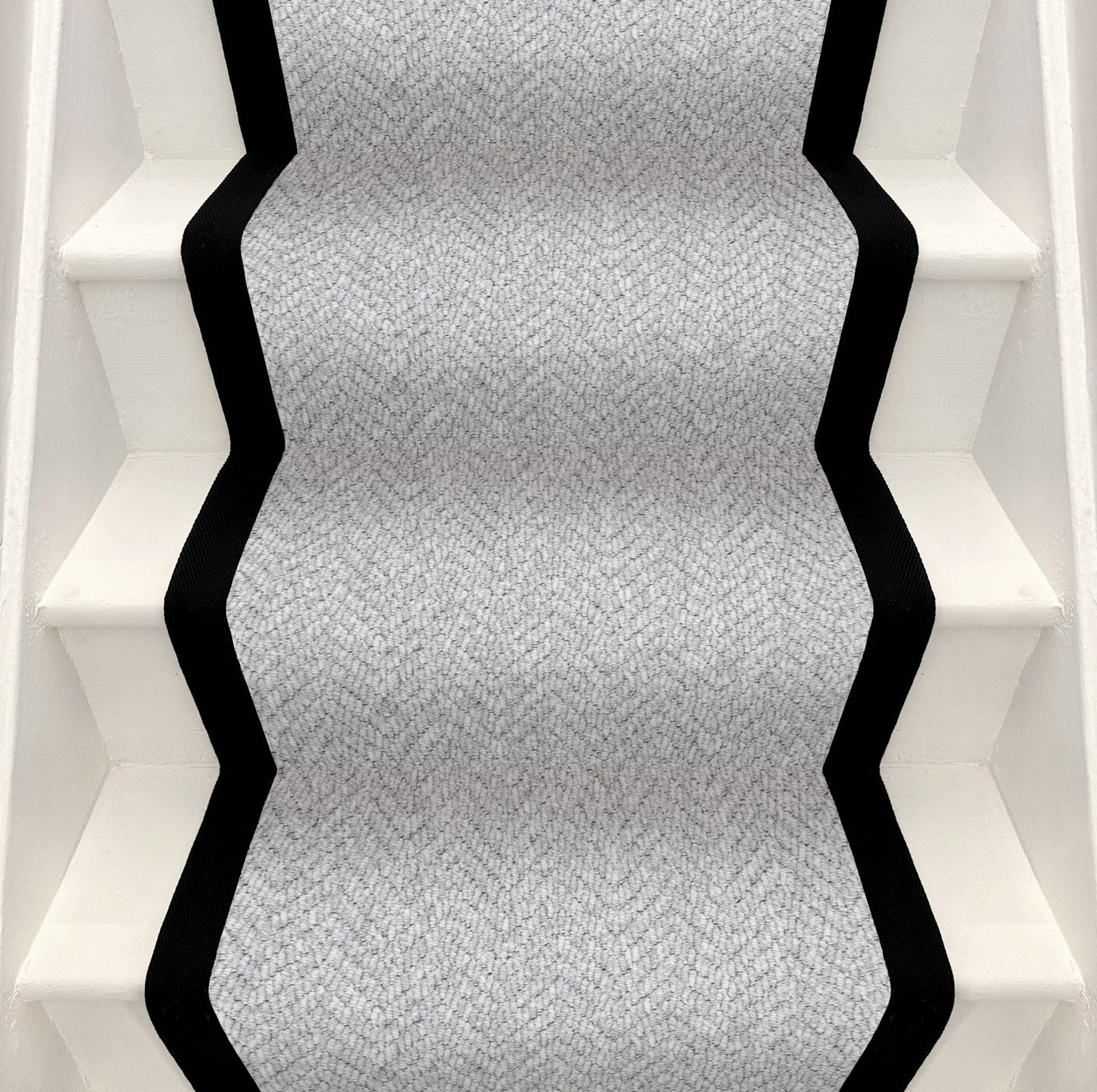 Herringbone Stair Runner - Black Border