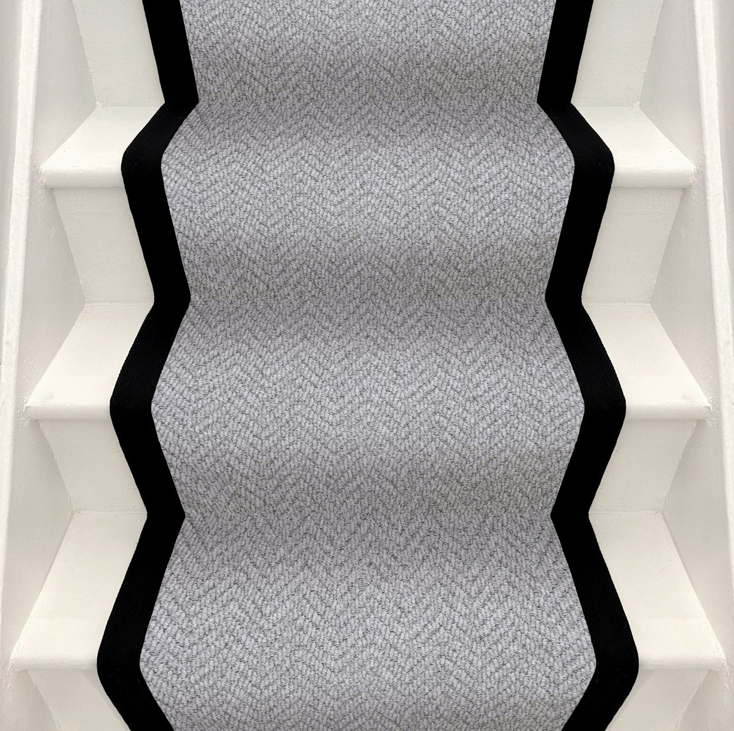 Herringbone Stair Runner - Black Border